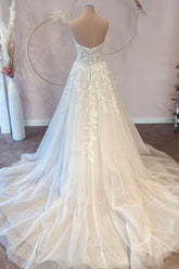 Discount A Line Beach Wedding Dresses Lace Appliques Sleeveless - MyChicDress